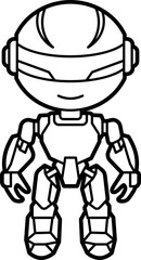 Robot coloring outline illustration vector