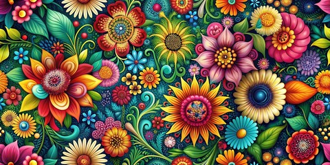 Abstract floral texture with intricate patterns and vibrant colors for design inspiration