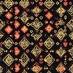 Popular Thai silk seamless pattern with a classic/traditional design.