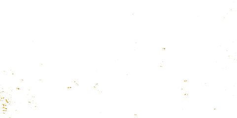 Abstract doted and confetti golden glitter and zigzag ribbon particles splatter on transparent background. Luxury golden glitter confetti that floats down falling bokeh celebration background.