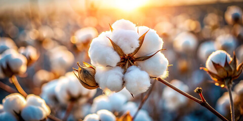 Cotton flower with full depth of field