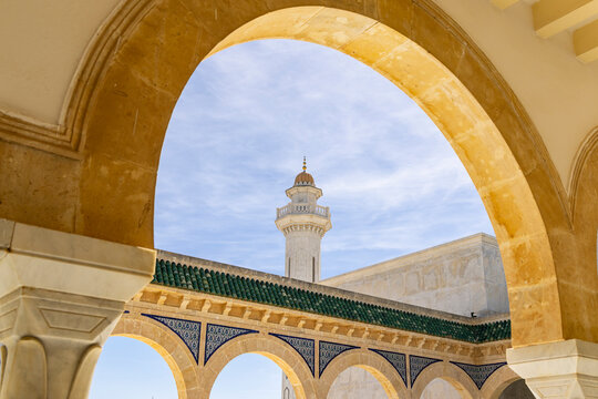 Monastir, Tunisia. Minaret of the Mausoleum.
