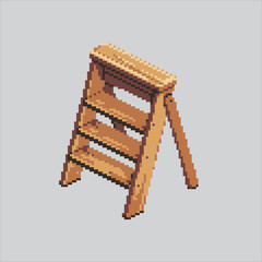 Pixel art illustration Ladder. Pixelated Library Ladder. Library Ladder pixelated for the pixel art game and icon for website and video game. old school retro.