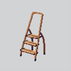 Pixel art illustration Ladder. Pixelated Library Ladder. Library Ladder pixelated for the pixel art game and icon for website and video game. old school retro.