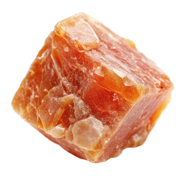Specimen of natural raw heliolite sunstone mineral isolated on transparent background