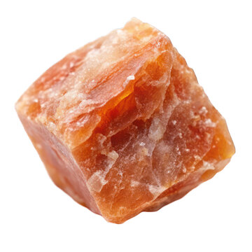 Specimen of natural raw heliolite sunstone mineral isolated on transparent background