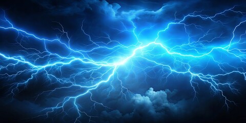Blue storm lightning with a background for design projects