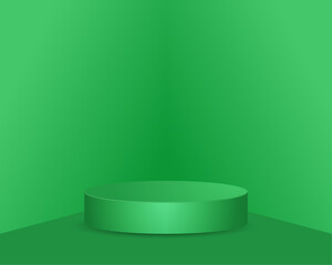 Minimalist 3D Podium with bubblein green Tones Elegant Display Stand for Product Presentation and Showcase illustration 