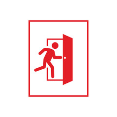 evacuation exit icon sign in case of fire. symbols related to fire and safety	

