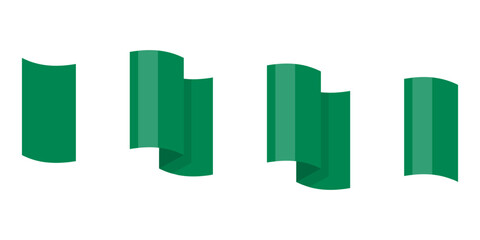 Fototapeta premium Vector illustration of wavy Nigeria flag on transparent background