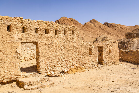 Tozeur, Tunisia. Ruins of ancient buildings in Shabikah.