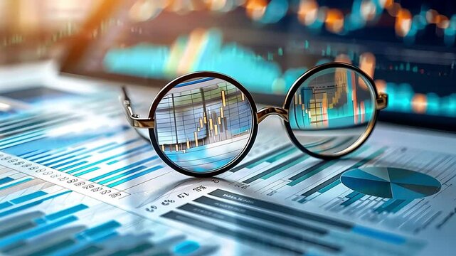 Business stock financial finance management on analysis data strategy with graph accounting marketing
