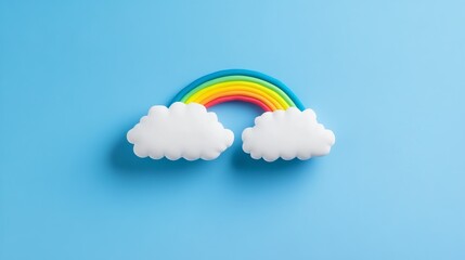 Whimsical Cartoon Cloud with Rainbow - Playful Weather Clipart Illustration for Kids