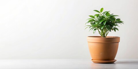 Fototapeta premium Plant in a ceramic pot isolated on white background