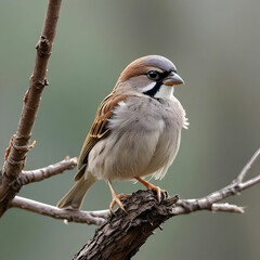 A sparow is sitting on tree