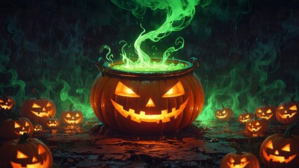 jack o lantern halloween pumpkin background spooky illustration