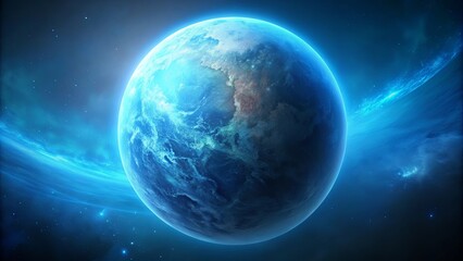 Fototapeta premium of a blue planet on a background
