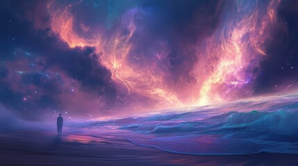 Digital illustration of spectral imprints with luminous trails and soft, radiant colors suggesting an otherworldly presence.