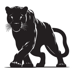 Black Panther vector art silhouette design on a white background