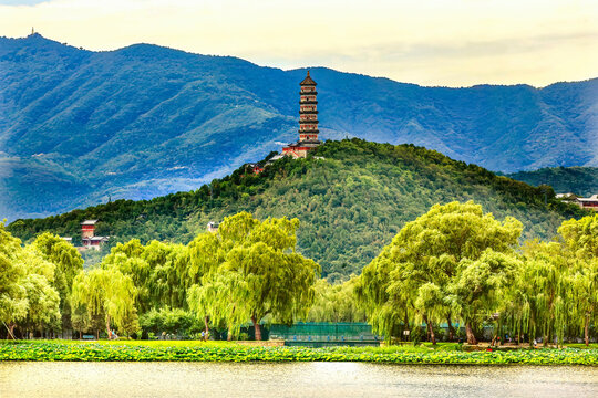 Yue Feng Pagoda, Summer Palace, Beijing, China.