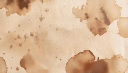 Fototapeta premium Old paper vintage background in retro style. Material design. Abstract beige grunge background. Old paper brown texture design. Fragment of artwork. Spots of coffee paint.