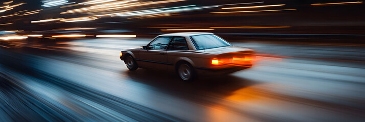 Car driving on an open road