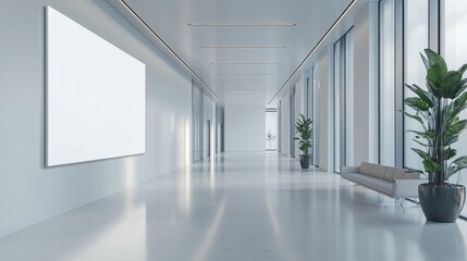 Fototapeta premium Minimalist hallway frame mockup for artwork or photo display