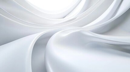Obraz premium Abstract white digital interface with smooth, flowing elements, offering a minimalistic and futuristic design.
