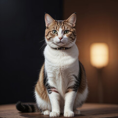 Obraz premium Beautiful and cute cat looking at the camera at home