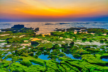 Sunset in Bali, Indonesia, a tropical paradise.