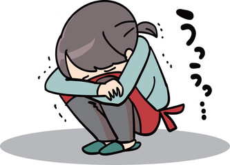 辛くてうずくまって泣く人