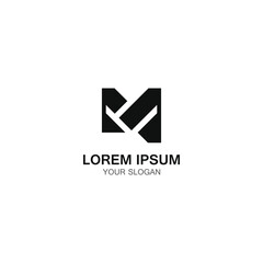 M letter logo for business brand, simple and modern geometric design