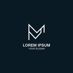 M letter logo for business brand, simple and modern geometric design