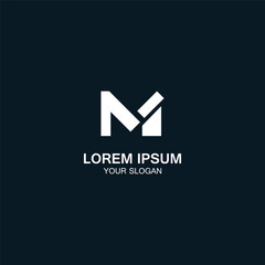 M letter logo for business brand, simple and modern geometric design