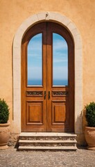 Fototapeta premium A door that connects between our world and another world. Ai generated image