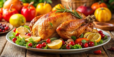 Roasted Turkey with Citrus and Herbs, Thanksgiving , Festive , Dinner , Food