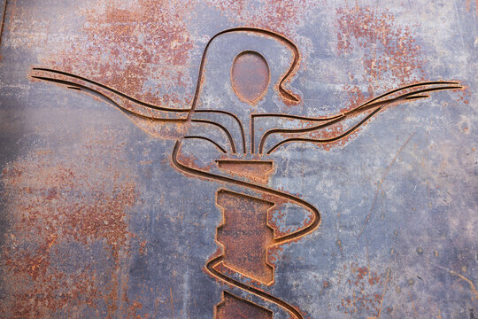 Jordan, Aqaba. Door detail at the Church of the Dormition.