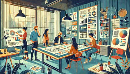 Concept vector illustration of business situation.	
