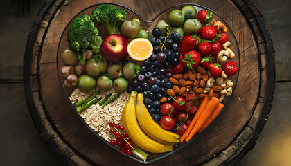 Healthy nutrition as advised by nutritionists and doctors for patient wellbeing is eating with fresh fruits and vegetables, in heart dishes. This includes cholesterol diets.