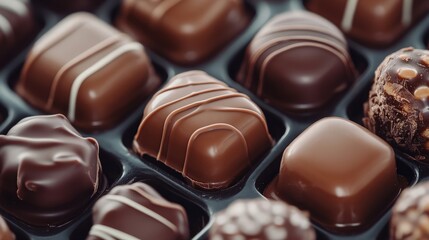 Fototapeta premium Box of assorted chocolates