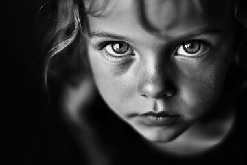 Fototapeta premium A child's gaze in black and white