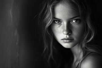 Fototapeta premium Intense Gaze in Black and White