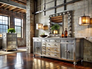 Rough-hewn silver, tarnished metal, and exposed hardware create a distressed, industrial aesthetic, revealing the beauty in wear and tear, imperfections, and mechanical components.