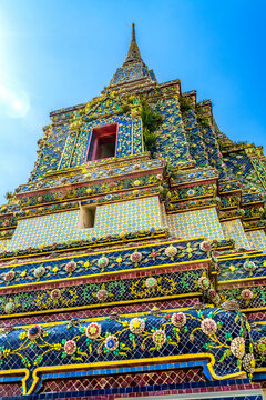 bangkok, buddhism, buddhist temple, ceramic, chedi, city, cityscape