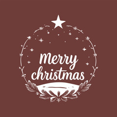 Obraz premium merry christmas t shirt design typography on an isolated white background