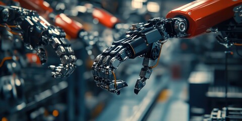 Fototapeta premium Robotic Hand Holding Metal