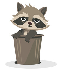 Trash Panda. Flat Vector Illustration © Tollaru