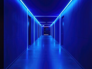 Blue Lit Hallway
