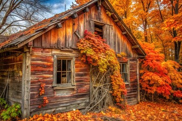 Rustic, faded, foliage, orange, abandonment