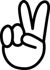 Victory gesture cute illustration sticker